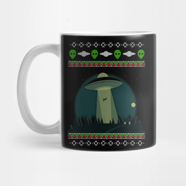 UFO Alien Abduction Ugly Christmas Sweater by Area51Merch